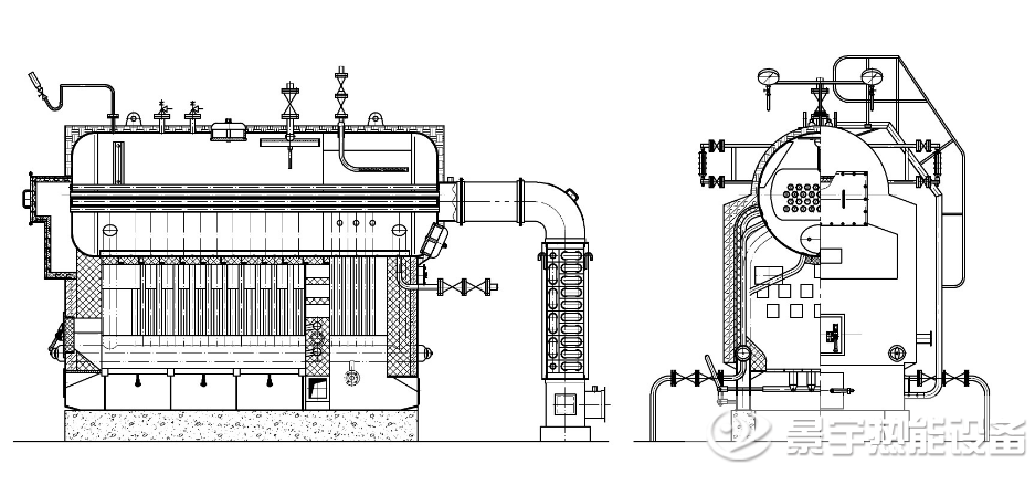 DZH生物质卧式蒸汽锅炉本体运行原理图